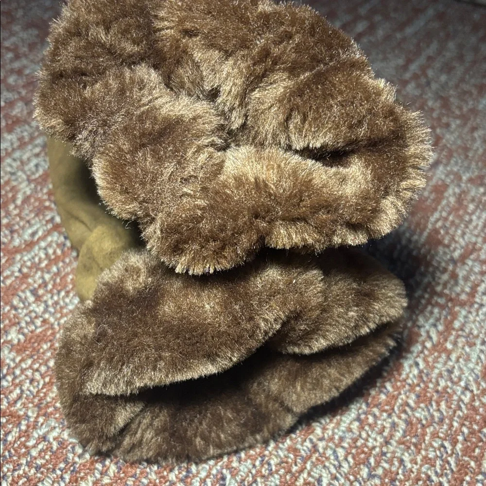 Vintage Halston ultra suede mittens chocolate brown warm winter gear statement